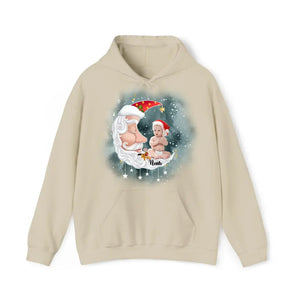 Personalized Upload Your Photo Santa Moon Christmas Gift Hoodie 2D Printed VQ231509