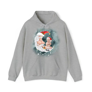 Personalized Upload Your Photo Santa Moon Christmas Gift Hoodie 2D Printed VQ231509