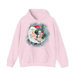 Personalized Upload Your Photo Santa Moon Christmas Gift Hoodie 2D Printed VQ231509