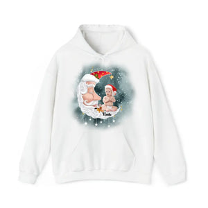 Personalized Upload Your Photo Santa Moon Christmas Gift Hoodie 2D Printed VQ231509