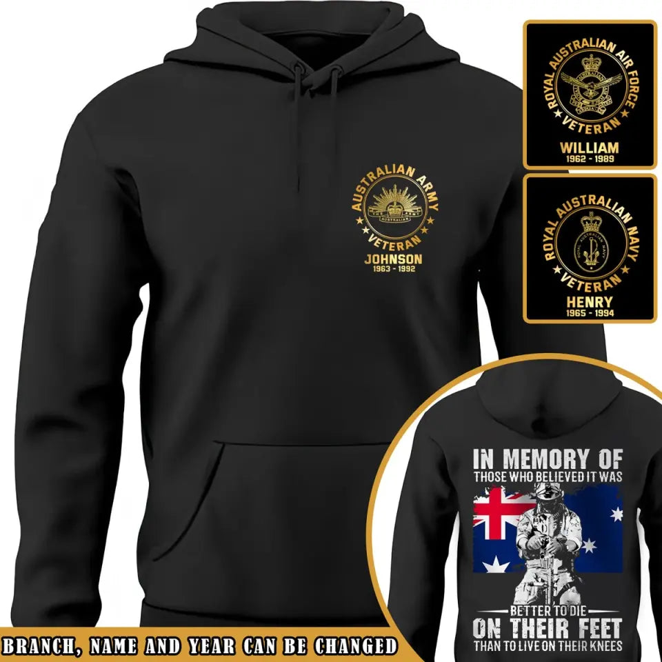 Personalized Australian Armed Forces Hoodie 2D Printed 231514AHVQ