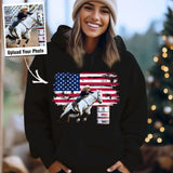 Personalized Upload Your Photo Rodeo US Flag Background Hoodie 2D Printed HN231519