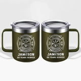 Personalized Retired Firefighter Custom Name & Time Laser Handle Cup Printed QTKVH231534