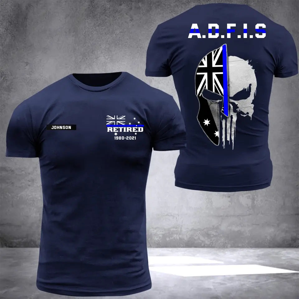 Personalized Australian Thin Blue Line Law Enforcement Sheepdog Custom Your Year Tshirt 2D Printed 231547AHVH
