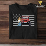 Personalized Jeep Girl US Flag Background Custom Name T-shirt Printed HN231571