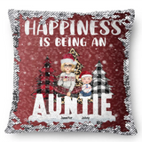 Personalized Happiness Is Being An Auntie Custom Kid Names Seguin Pillow Printed HN231673