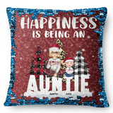 Personalized Happiness Is Being An Auntie Custom Kid Names Seguin Pillow Printed HN231673