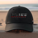 Personalized Title Firefighter And Badge Number Thin Blue Red Flag Black Cap QTKH1680