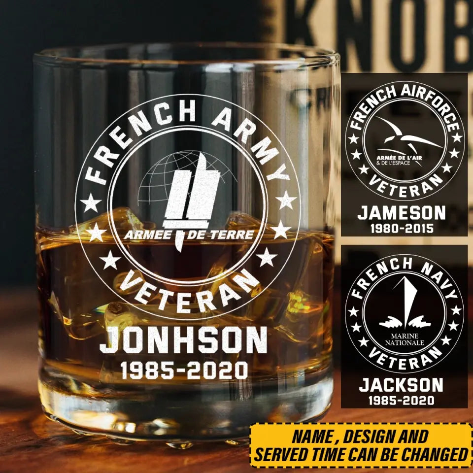 Personalized French Armed Forces Whiskey Glass Printed 231679AHKVH