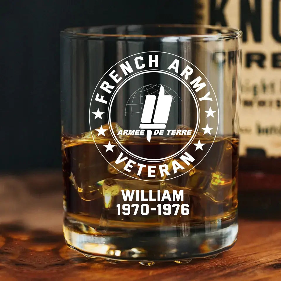 Personalized French Armed Forces Whiskey Glass Printed 231679AHKVH
