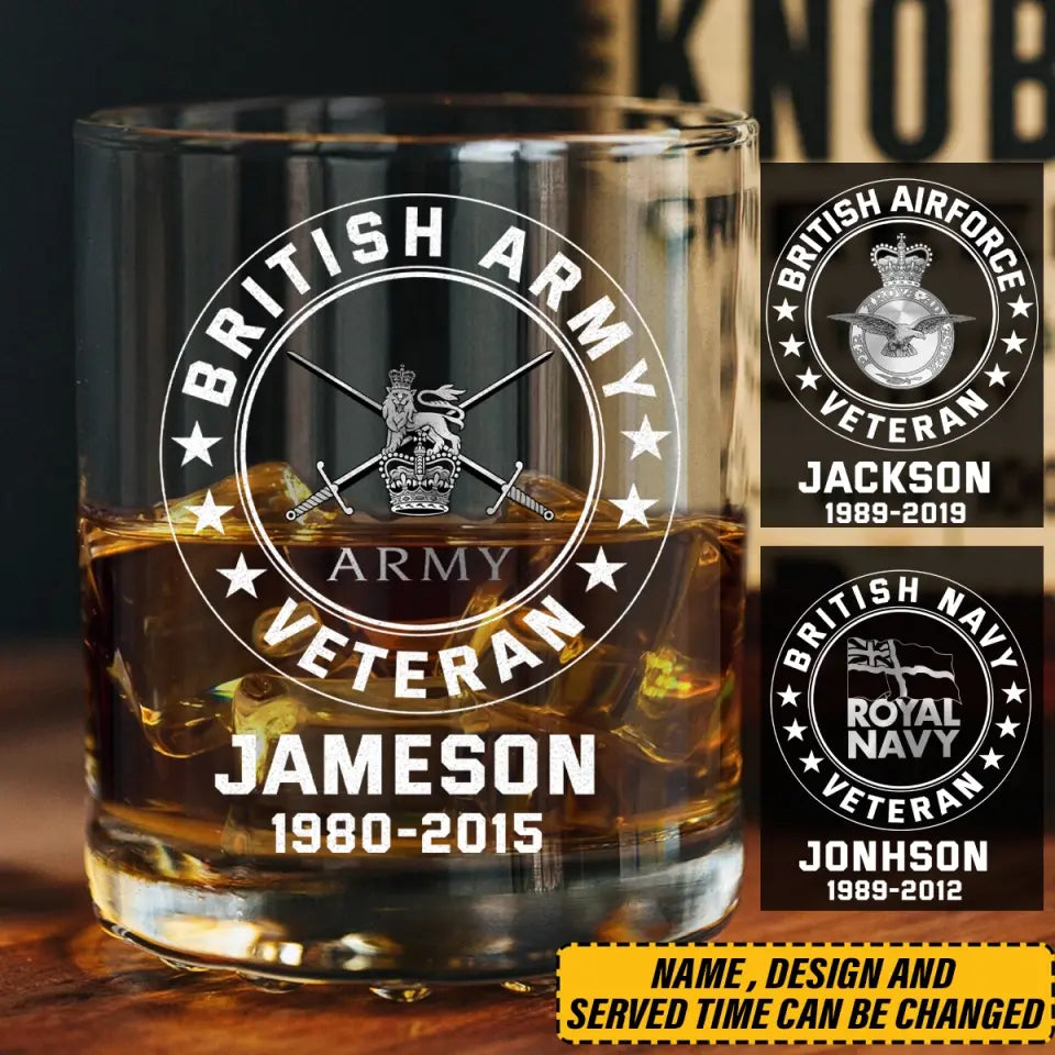 Personalized British Armed Forces Whiskey Glass Printed 231679AHKVH