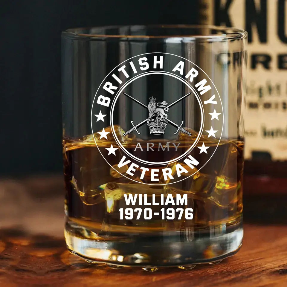 Personalized British Armed Forces Whiskey Glass Printed 231679AHKVH