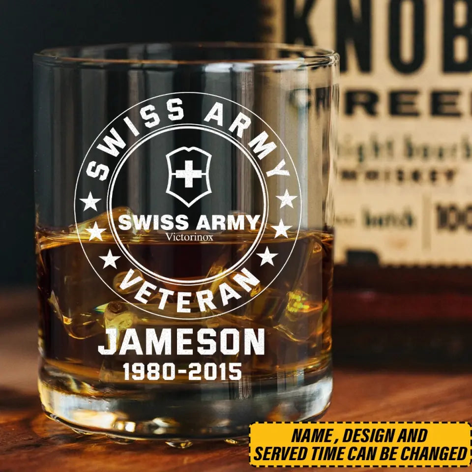 Personalized Swiss Armed Forces Whiskey Glass Printed 231679AHKVH
