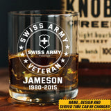 Personalized Swiss Armed Forces Whiskey Glass Printed 231679AHKVH