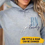 Personalized Nurse Custom Name & Title Gift For Nurse Embroidered Hoodie Printed LVA231689
