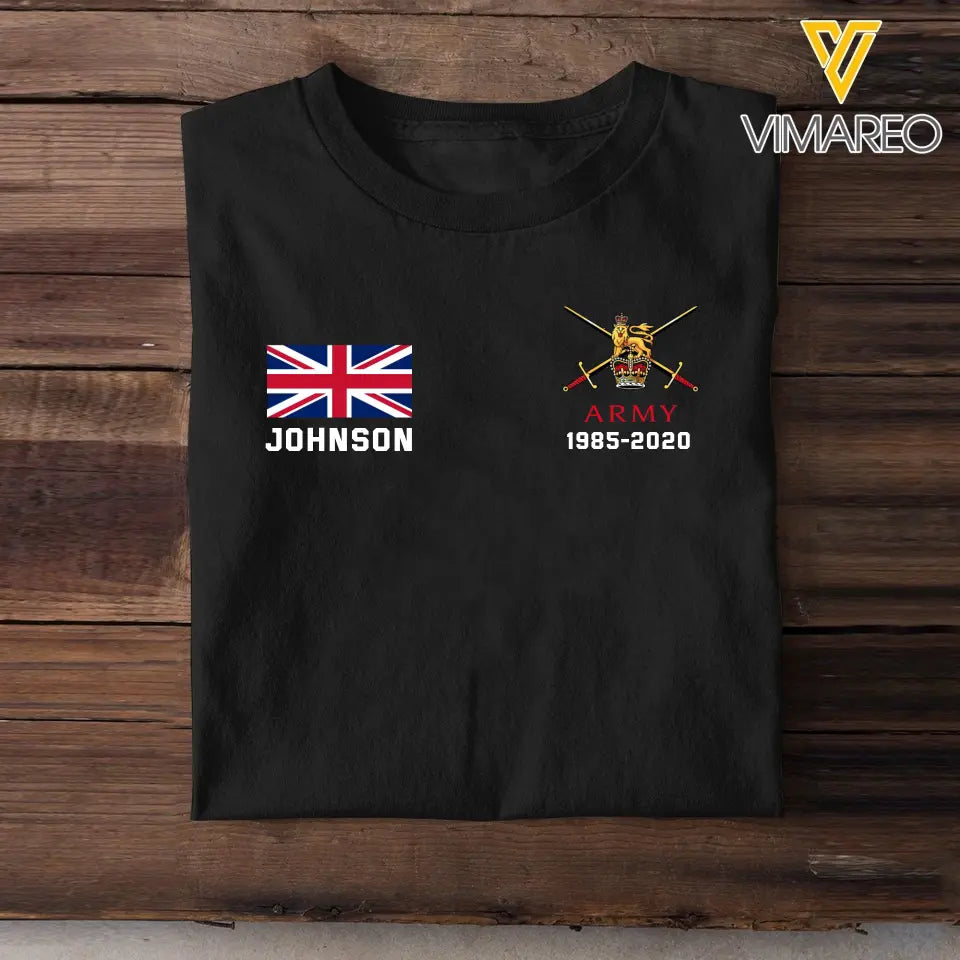Personalized UK Military Custom Name & Time Hoodie 2D Printed KVH1672