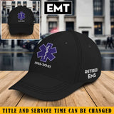 Personalized Paramedic EMS EMT Retired Black Cap QTKH1718