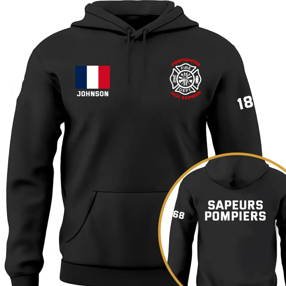 Personalized Thin Red Line French Retired Custom Name & Badge Number Hoodie 2D Printed 231727AHVQ