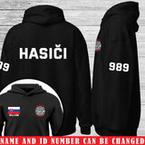 Personalized Thin Red Line Slovak Retired Custom Name & Badge Number Hoodie 2D Printed 231727AHVQ