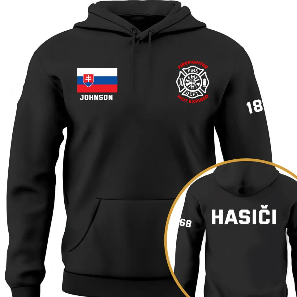 Personalized Thin Red Line Slovak Retired Custom Name & Badge Number Hoodie 2D Printed 231727AHVQ
