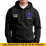 Personalized EMS EMT Paramedic Retired Custom Title & Service Time Hoodie 2D Printed QTHN1734