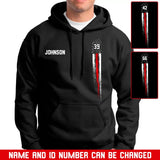 Personalized US Firefighter Thin Red Line Flag Custom Name Hoodie 2D Printed QTVQ1761
