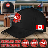 Personalized Canadian Firefighter Flag Black Cap VQ231770