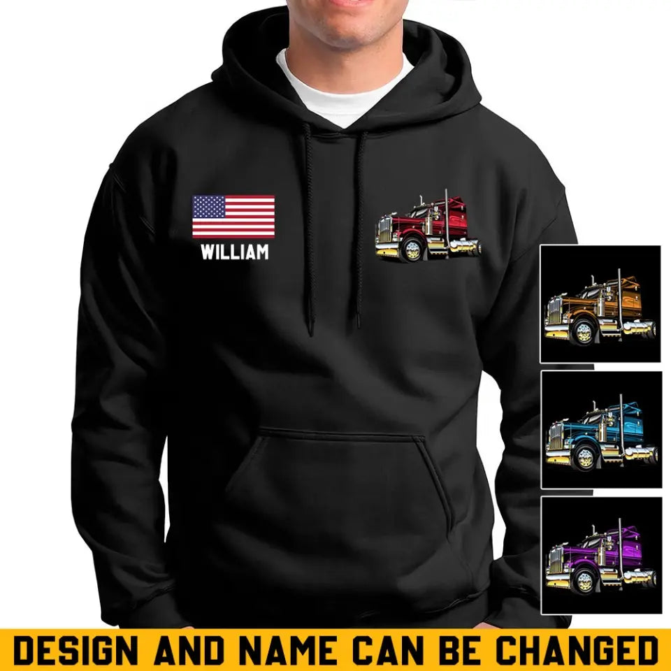 Personalized US Trucker Custom Name Hoodie 2D Printed QTHN231767