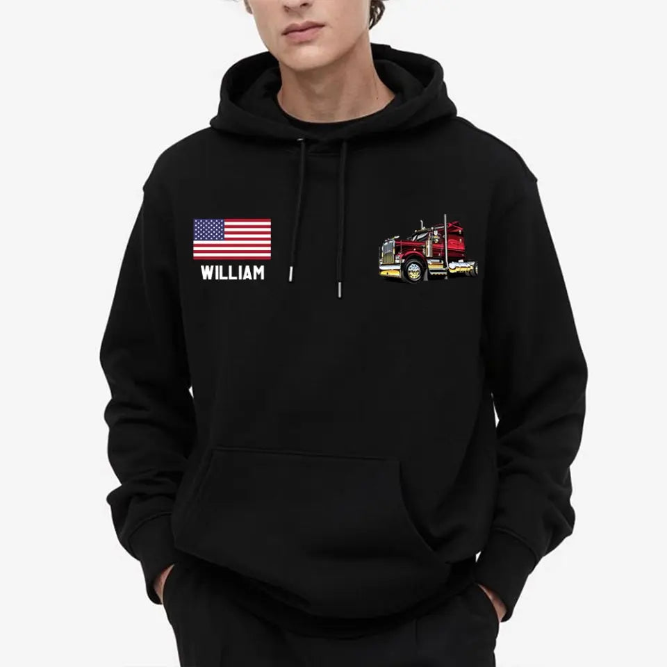 Personalized US Trucker Custom Name Hoodie 2D Printed QTHN231767