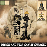 Personalized Australian Veterean All Gave Some Some Gave All Zip Hoodie 3D Printed 231752AHVQ