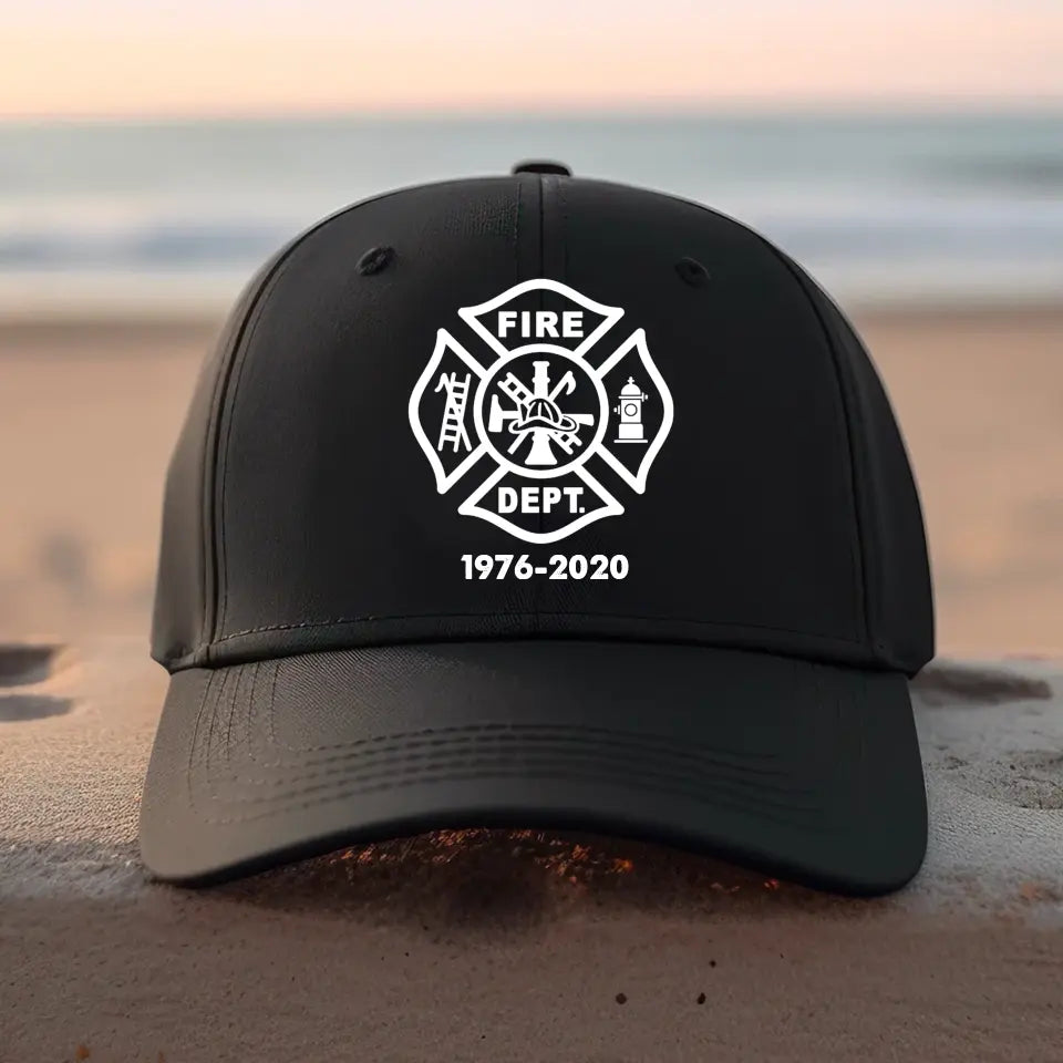 Personalized Retired Canadian Firefighter Flag Black Cap VQ2407