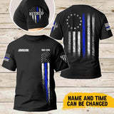 Personalized Thin Blue Line Law Enforcement Sheepdog Custom Your Year Tshirt 2D Printed 231772AHVA