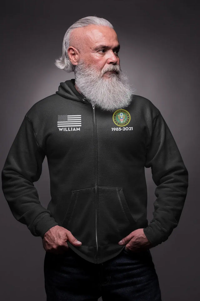 Personalized US Military Branch Custom Name And Served Time Zip Hoodie 2D Printed KVH2411