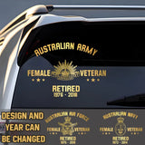 Personalized Female Australian Armed Forces Retired Decal Printed 2422AHVQ