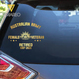 Personalized Female Australian Armed Forces Retired Decal Printed 2422AHVQ