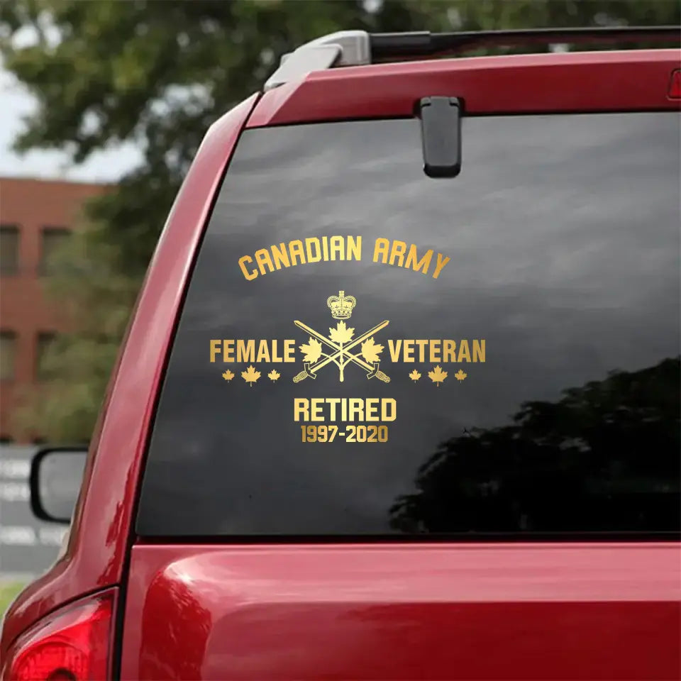 Personalized Female Canadian Armed Forces Retired Decal Printed 2422AHVQ