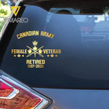 Personalized Female Canadian Armed Forces Retired Decal Printed 2422AHVQ