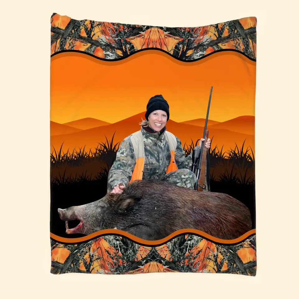Personalized Upload Your Deer Photo Sherpa or Fleece Blanket Printed HN2428