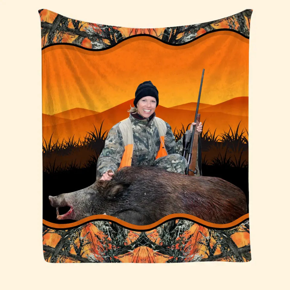 Personalized Upload Your Deer Photo Sherpa or Fleece Blanket Printed HN2428