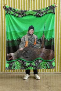 Personalized Upload Your Deer Photo Sherpa or Fleece Blanket Printed HN2428