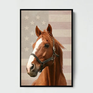 Personalized Upload Your Horse Photo Flag Poster Printed HN2448