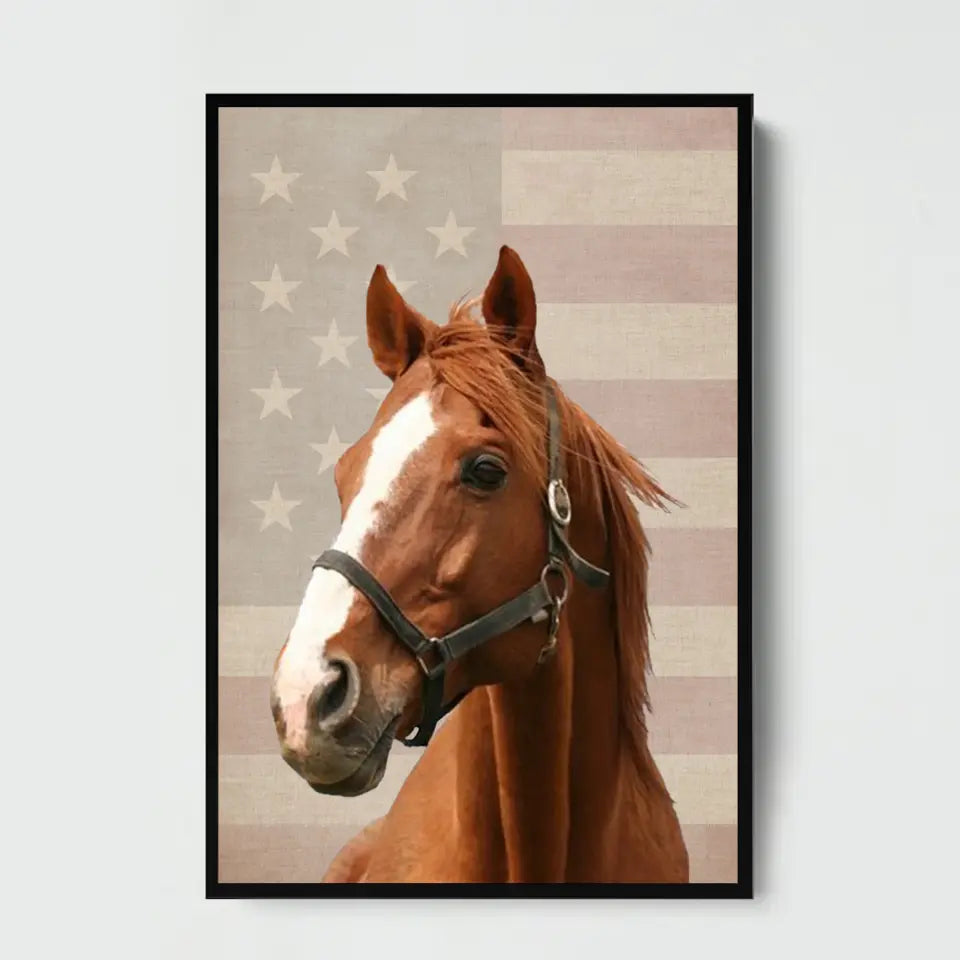 Personalized Upload Your Horse Photo Flag Poster Printed HN2448