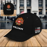 Personalized US Retired Firefighter Flag Black Cap Printed QTKH2480