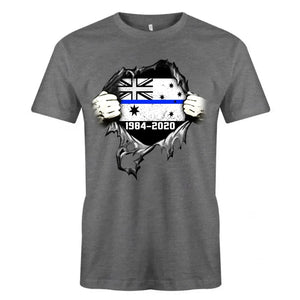 Personalized Retired Australian Police Blueline T-shirt Print LAHLVA2486