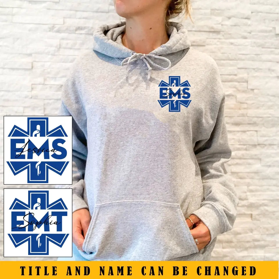 Personalized EMS EMT Custom Name  Gift For Paramedical Squad Hoodie 2D Printed QTKH2491