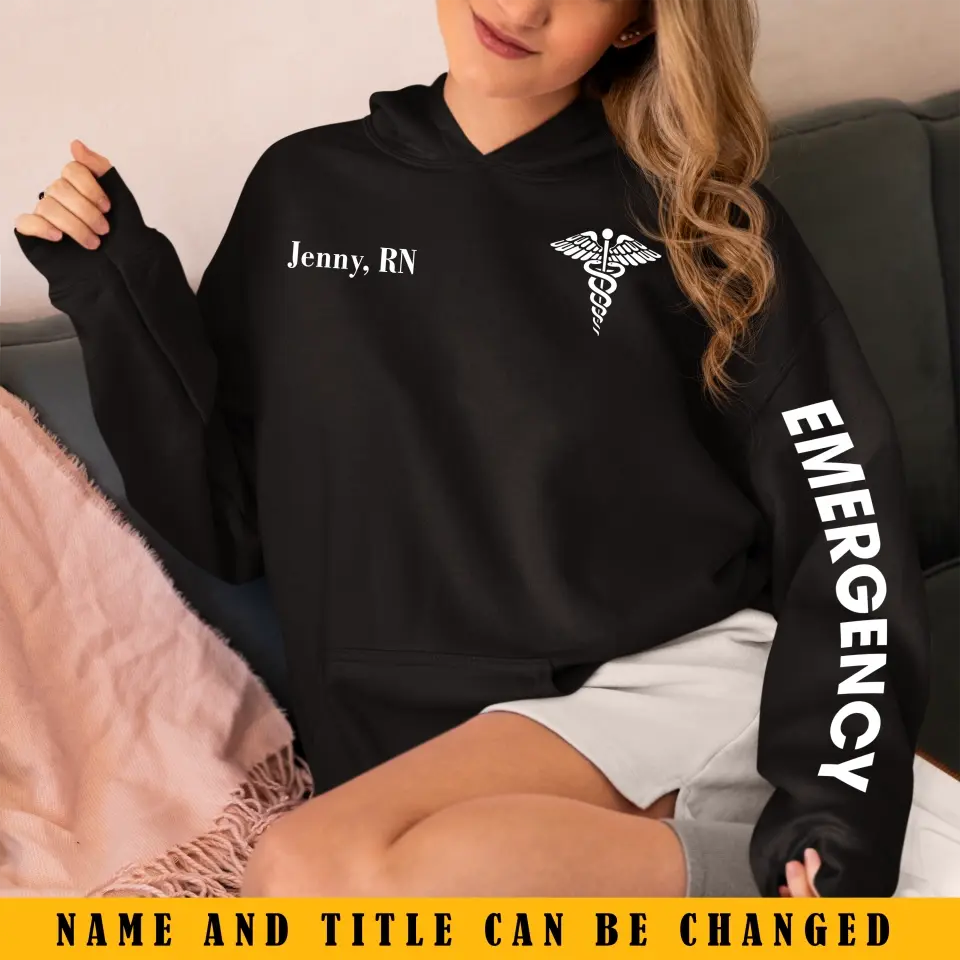 Personalized Medical Emergency Custom Name And Title Hoodie Printed QTKH2497