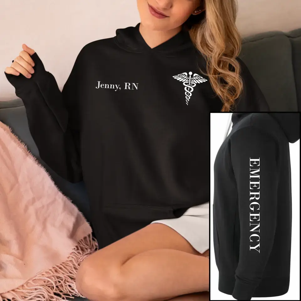Personalized Medical Emergency Custom Name And Title Hoodie Printed QTKH2497