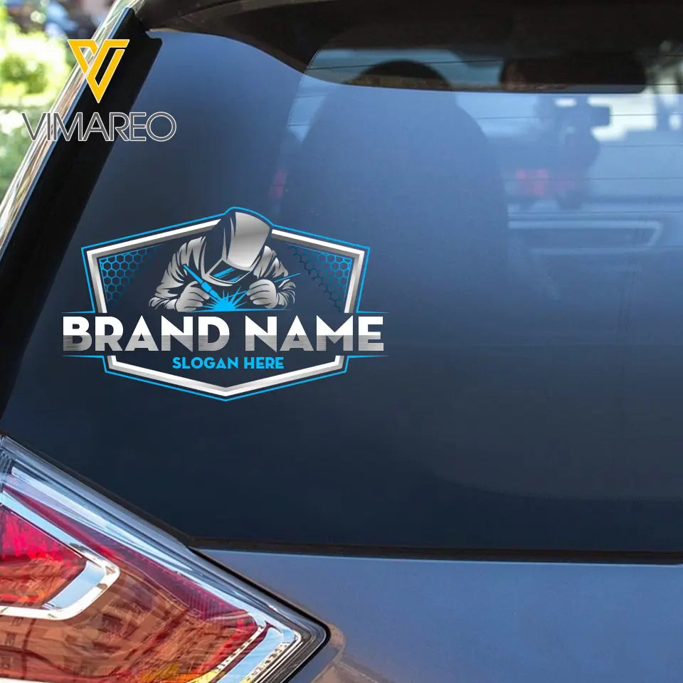 Personalized Welder Brand Name & Slogan Decal Printed KVH24113