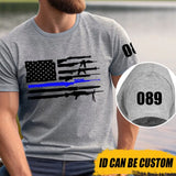 Personalized US Police Blueline T-shirt Print LVA24121