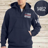 Personalize Retired US Firefighter Custom ID 1/4 Zip Hoodie Print QTLVA24158